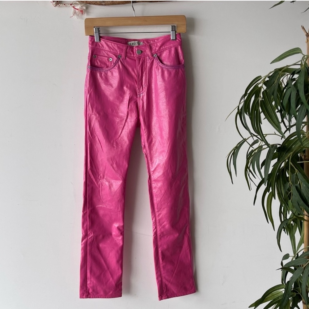 Fiorucci Yves Hot Pink Vinyl Pants 26